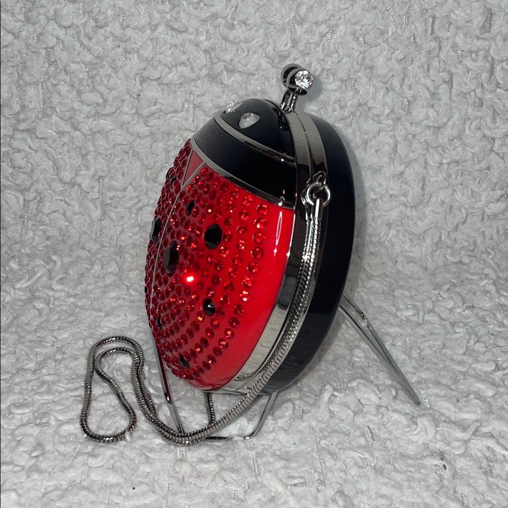 Kate Spade Novelty Spring Forward Ladybug Sparkling Rhinestone Bag in Red Black - Picture 5 of 17
